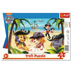 PAW PATROL TREFL  dėlionė &bdquo;&Scaron;uniukai-patruliai&ldquo;, 15 det.