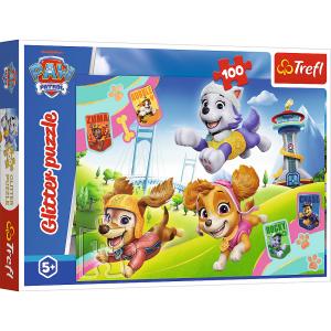 TREFL  PAW PATROL Blizganti dėlionė &bdquo;&Scaron;uniukai-patruliai&ldquo;, 100 det.