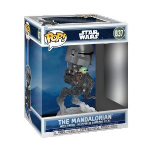 FUNKO  POP! Rides DLX: Star Wars: Mandalorian & Grogu - The Mandalorian w/Grogu in Imperial Remnant AT-RT
