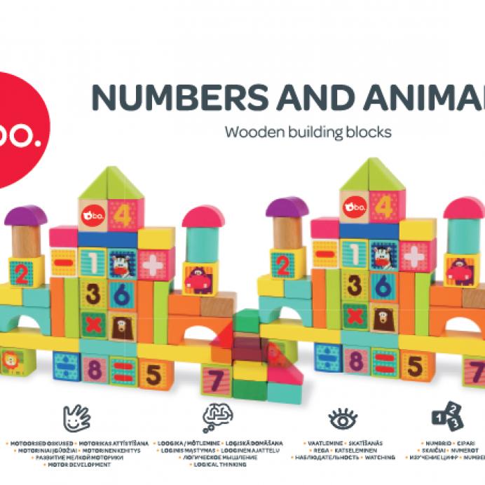 bo. Medinės kaladėlės &bdquo;Skaičiai ir gyvūnai&ldquo; &ndash; nuotrauka 4