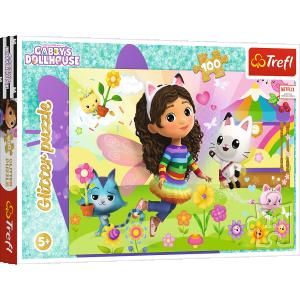 TREFL  GABBY&acute;S DOLLHOUSE Blizgantis dėlionė, 100 det.