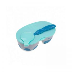Akuku  2 dalių dubenėlis su &scaron;auk&scaron;teliu, A0303-GREY/BLUE