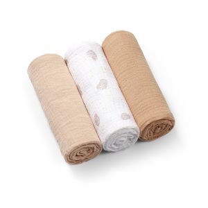  BabyOno vystyklai medvilniniai 3 vnt rudas 828/02 828/02