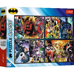 TREFL  BATMAN 4x250 det. dėlionių rinkinys