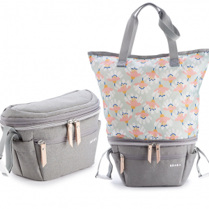 Beaba vežimėlio krep&scaron;ys-mamos rankinė 2in1, POP UP TROLLER BAG BIARRITZ HEATHER, pilka