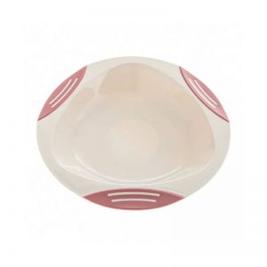 Akuku  dubenėlis limpančiu dugnu ir neslystančiais kra&scaron;tais, beige/pink, A0525