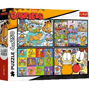 TREFL  GARFIELD 4x250 det. dėlionių rinkinys &bdquo;Garfieldas&ldquo;