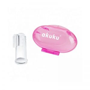 Akuku  silikoninis dantų &scaron;epetėlis su dėžute, A0265-PINK