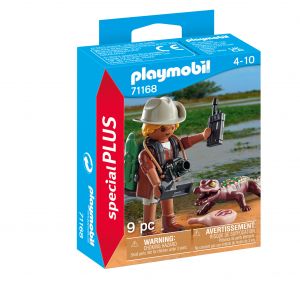 PLAYMOBIL  SPECIAL PLUS Tyrinėtojas su kaimanų jaunikliu 71168
