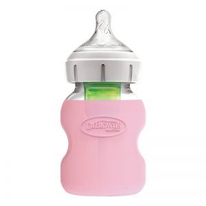 DR. BROWN'S silikoninė rankovė stikliniam plataus kaklelio buteliukui, 150 ml, rožinė, AC080