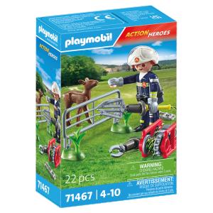 PLAYMOBIL  ACTION HEROES Ugniagesių misija: gyvūnų gelbėjimas 71467