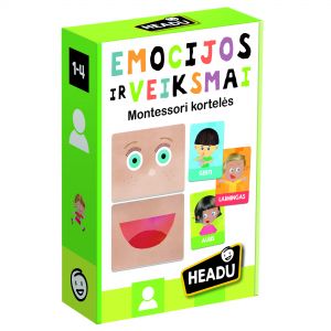 HEADU  &bdquo;Montessori&ldquo; kortelės &bdquo;Emocijos ir veiksmai&ldquo;, lietuvių k.