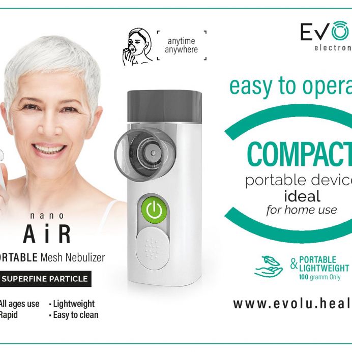 EVOLU ne&scaron;iojamas tinklelinis inhaliatorius NANO AIR &ndash; nuotrauka 3