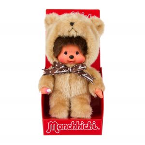 MONCHHICHI  Pliu&scaron;inė beždžionėlė su me&scaron;kučio kostiumu, 20 cm