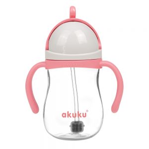  Akuku puodelis su &scaron;iaudeliu 280ml rožinis A0676