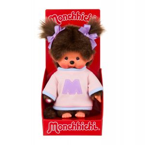 MONCHHICHI  Pliu&scaron;inė beždžionėlė su megztuku, 20 cm