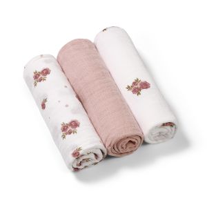 BabyOno  vystyklai medvilniniai 3 vnt rožiniai 348/13 348/13