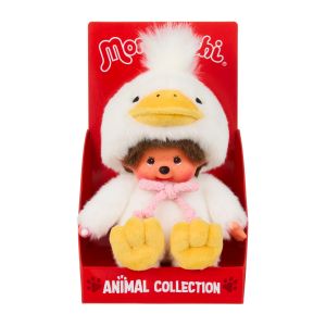 MONCHHICHI  Pliu&scaron;inė beždžionėlė su ančiuko kostiumu, 18 cm