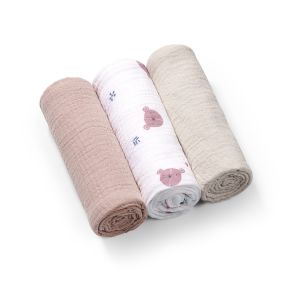 BabyOno BabyOno vystyklai medvilniniai 3 vnt kreminis 828/03