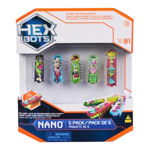HEX BOTS  Interaktyvios &scaron;viečiančios nano figūrėlės, 5 vnt.