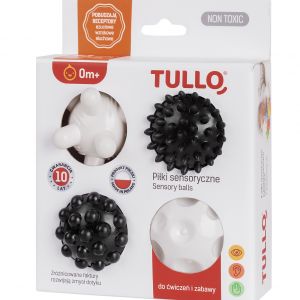 Tullo  lavinamieji kamuoliukai kūdikiams 4vnt juodi balti  6-7cm 805 805