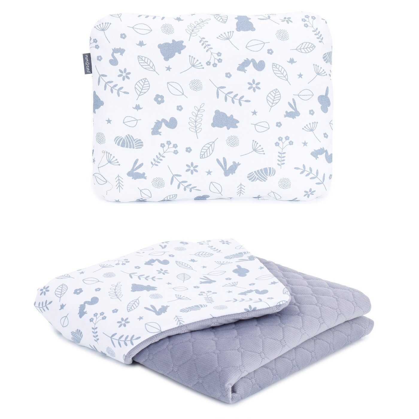 MamoTato pagalvė + antklodė, miškas, pilka, 75x100 14056