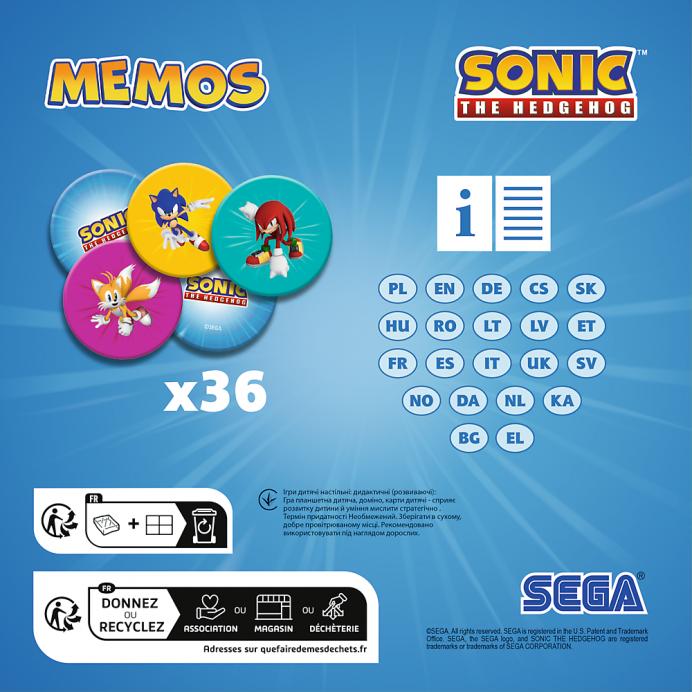 TREFL SONIC THE HEDGEHOG Žaidimas Memo &bdquo;Sonic&ldquo; &ndash; nuotrauka 3