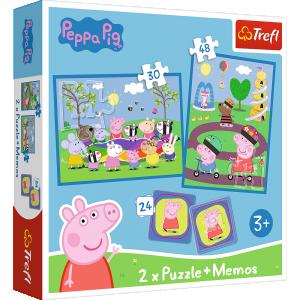 Peppa Pig TREFL  30+ 48+ 24 memo kortelės, dėlionė-žaidimas &bdquo;Pepa&ldquo;