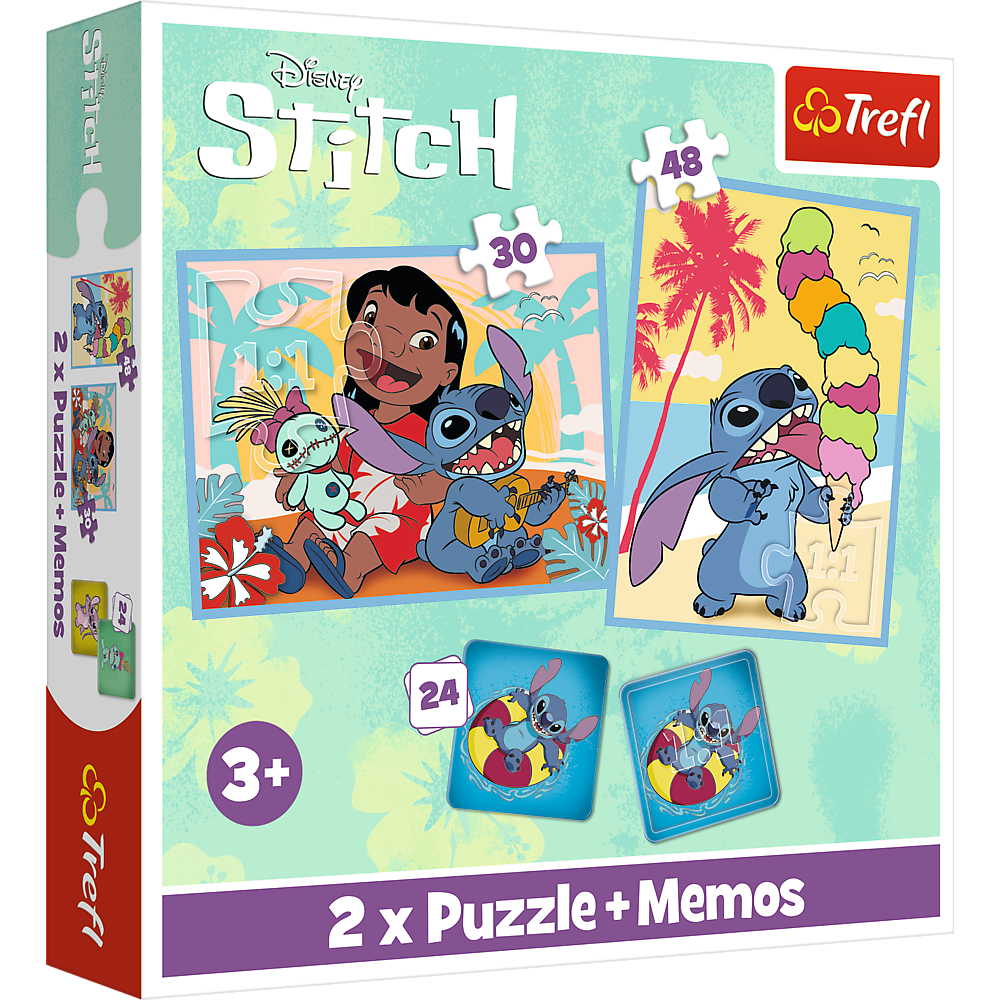 STITCH TREFL  30+ 48+ 24 memo kortelės dėlionė-žaidimas