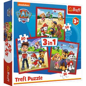PAW PATROL TREFL  3 dėlionių rinkinys &bdquo;&Scaron;uniukas-patrulis&ldquo;