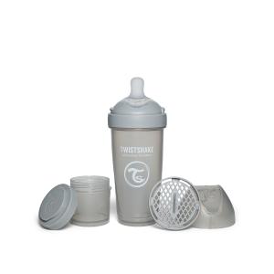Twistshake buteliukas antikolikinis Pro Double 330ml pilkas 79042