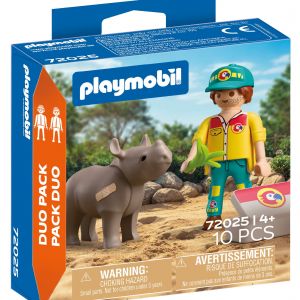 PLAYMOBIL  DuoPack Ranger with Rhino 72025