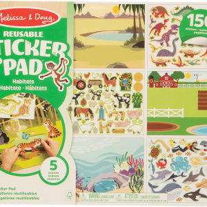 MELISSA & DOUG  Daugkartinio naudojimo lipdukų knygelė &bdquo;Gyvūnai ir jų namai&ldquo;