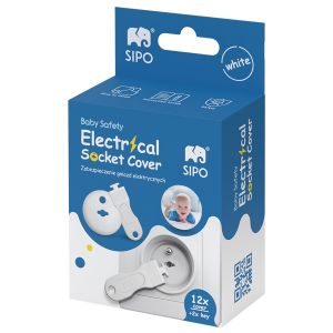  SIPO apsaugos rozetėms 12 vnt balti SBS-C10