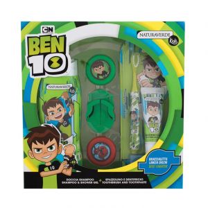 Naturaverde Kids rinkinys vaikams Ben 10  (du&scaron;o gelis 250ml + dantų pasta 25ml+  dantų &scaron;epetėlis +  disc-shooter