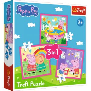 TREFL  PEPPA PIG 3 dėlionių rinkinys &bdquo;Kiaulytė Pepa&ldquo;