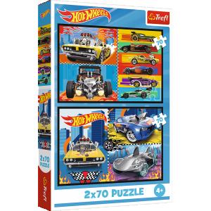TREFL  HOT WHEELS Dėlionių rinkinys &bdquo;Automobiliai&ldquo;, 2 x 70 det.