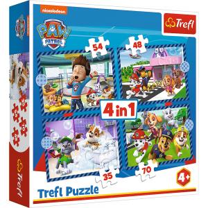 TREFL  PAW PATROL 4 dėlionių rinkinys &bdquo;&Scaron;uniukas-patrulis&ldquo;