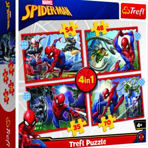 SPIDER-MAN TREFL  4 dėlionių rinkinys &bdquo;Žmogus-voras&ldquo;