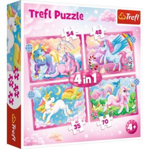 TREFL PUZZLES TREFL 4 dėlionių rinkinys &bdquo;Vienaragiai&ldquo;