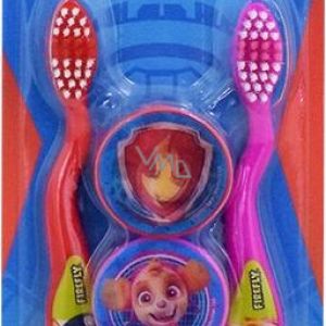PAW PATROL dantų &scaron;epetėliai su kelioniniais dangteliais, 2 vnt., nuo 3 mėn.