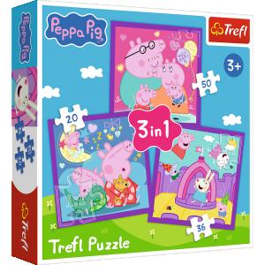 TREFL  PEPPA PIG 3 dėlionių rinkinys &bdquo;Kiaulytė Pepa&ldquo;