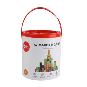 bo.  Medinės kaladėlės &bdquo;Abėcėlė ir žodžiai&ldquo; (rusų kalba)