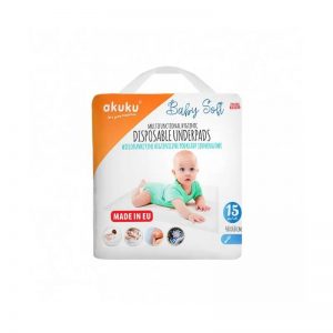Akuku  kūdikio pervystymo paklotai SOFT, 40x60, 15 vnt., A0500