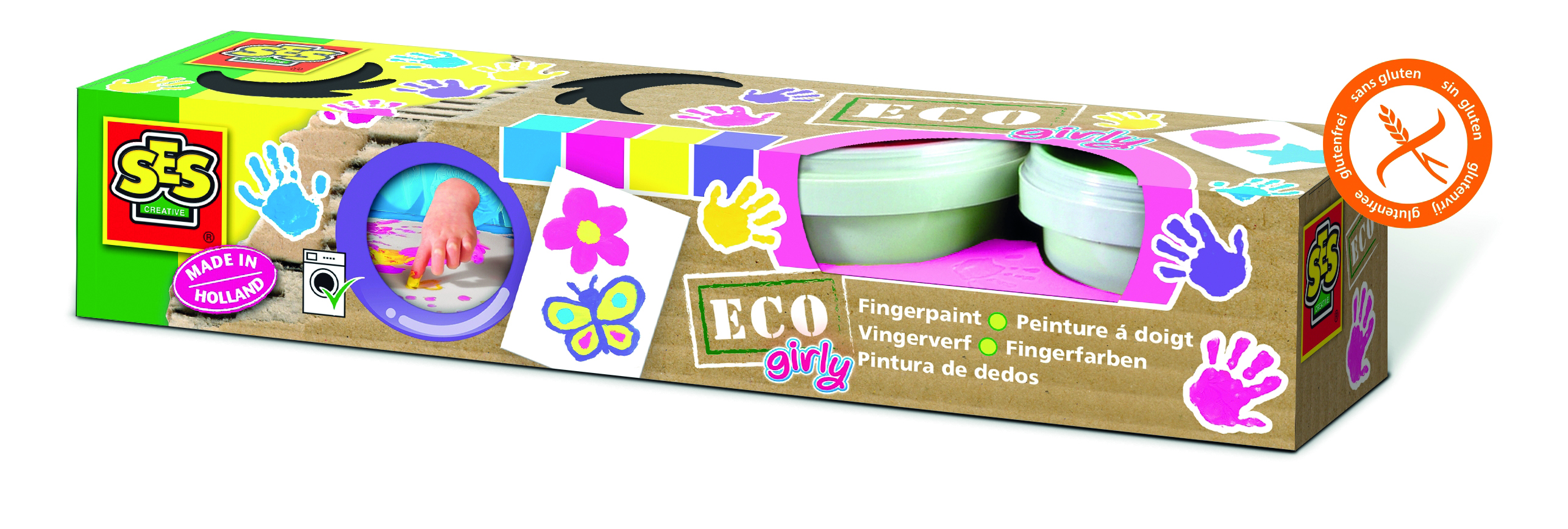 SES  Eco Girly 4 spalvų pirštų dažai