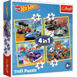 HOT WHEELS TREFL  4 dėlionių rinkinys