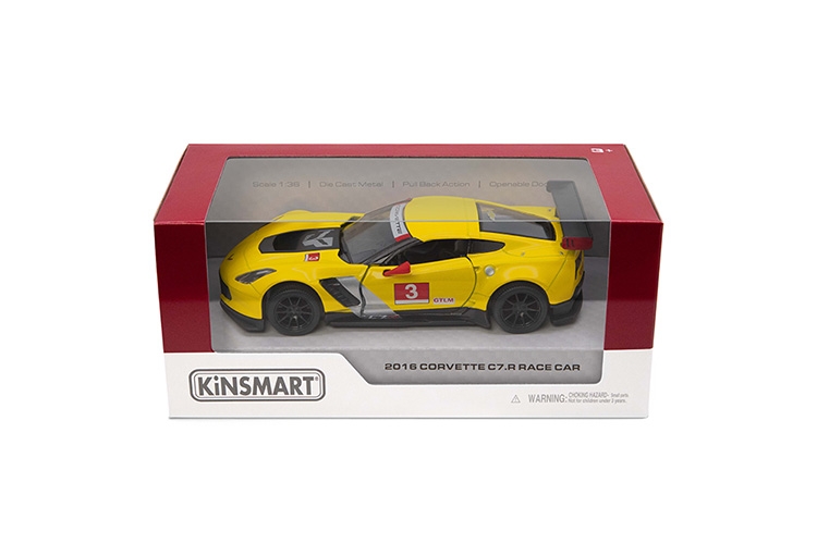 KINSMART  Automobilis 2016 Corvette C7.R Race Car, 1:36