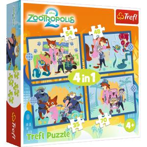 TREFL  DISNEY ZOOTROPOLIS 4 dėlionių rinkinys