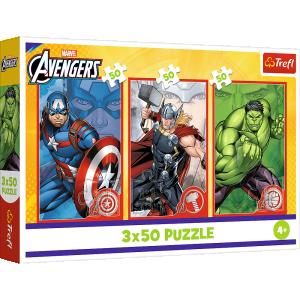 TREFL  AVENGERS Dėlionių rinkinys &bdquo;Tavo herojus&ldquo;, 3 x 50 det.