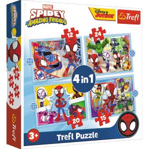 SPIDER-MAN TREFL  12+24+20+15 dėlionių rinkinys &bdquo;Spidey&ldquo;